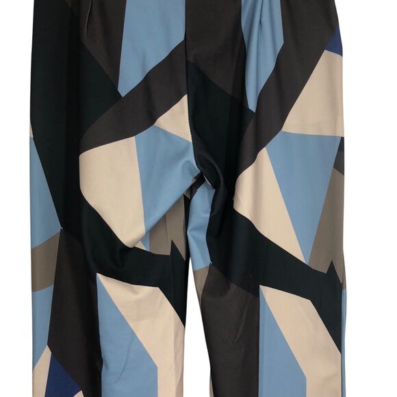 Funky Geometric Art to Wear Unisex Wide Leg Trouser Pants, 70s Style Knit SZ L - Picture 8 of 12